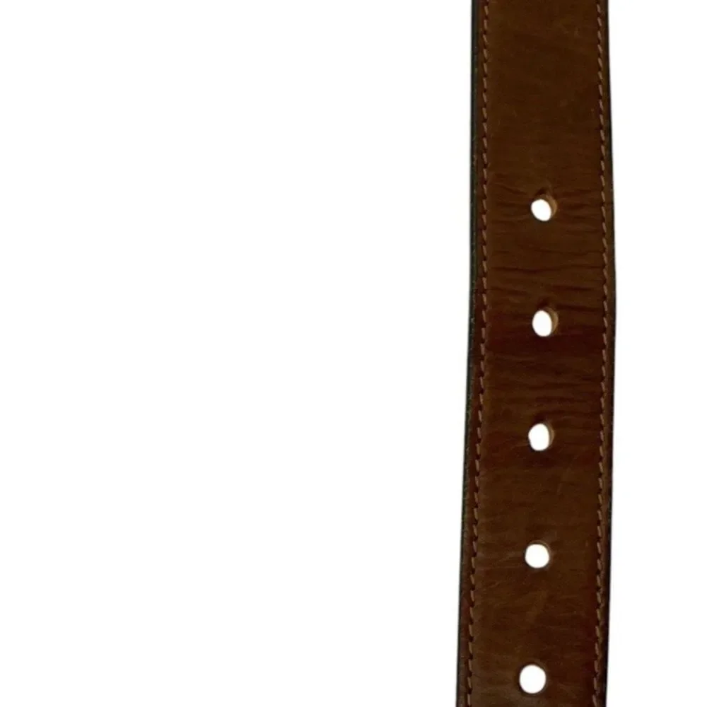 Vintage Eddie Bauer Mens Leather Belt Size 38 Solid Brass Buckle USA Made - Picture 7 of 14